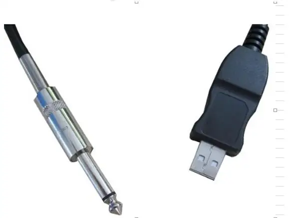 50 шт./лот 3 м бас-гитары 1/4 ''USB до 6,3 мм адатпера ПК Запись USB кабель для гитары