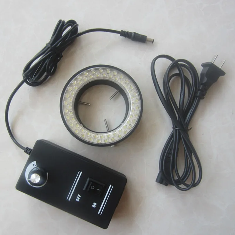 

2018 60pcs White Color Light LED Illuminated Zoom Adjustable Stereo Biological Microscope Ring Lamp with Adapter 220V 110V