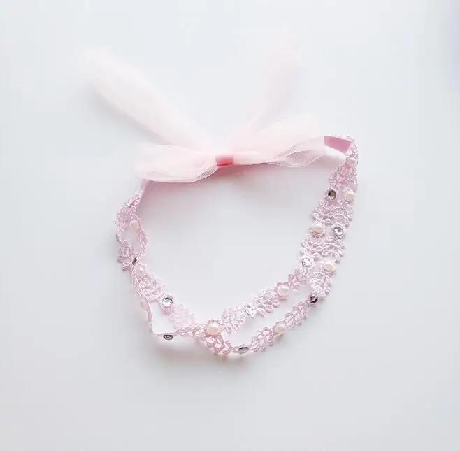 2 шт белые кружевные цветочные эластичные повязки на голову для новорожденных, банты для волос, ободок для волос, свадебные аксессуары для волос для маленьких девочек
