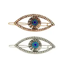 Винтажная Серебряная заколка для волос с кристаллами для женщин, этнические модные украшения, аксессуары для волос, заколка для волос