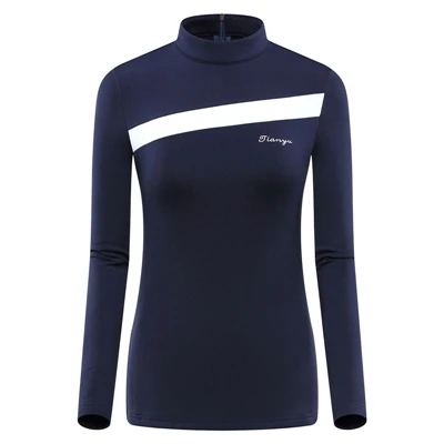 Женские зимние утепленные рубашки для гольфа, теплая флисовая Спортивная футболка, женская одежда с длинным рукавом для гольфа и тенниса, спортивная одежда D0695 - Цвет: Синий