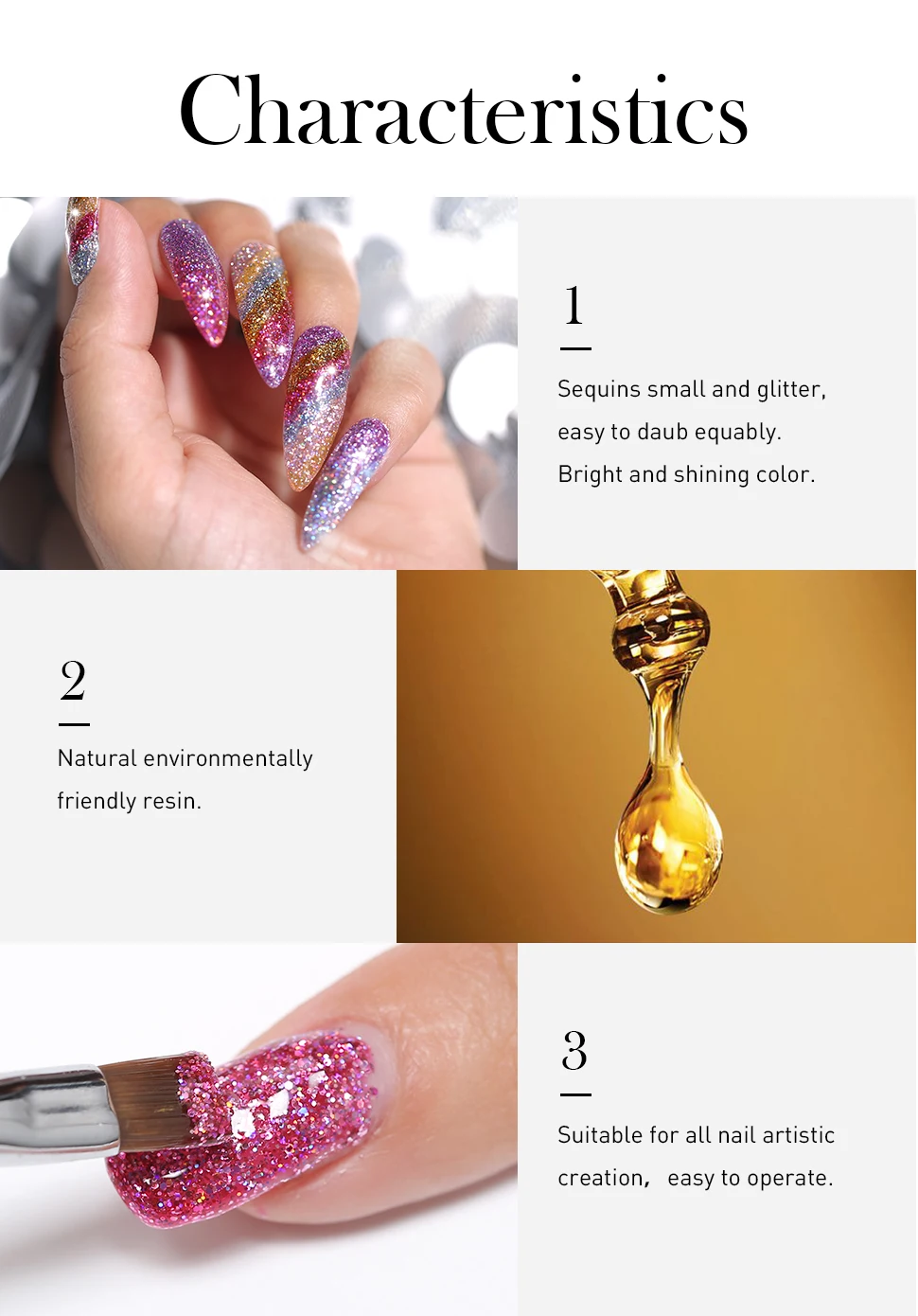 Azure Beauty Glitter Led Gel Polish Sparkly Sequins UV Nail Gel Varnish Soak Off Enamel Semi Permanent Led Gel Lacquer