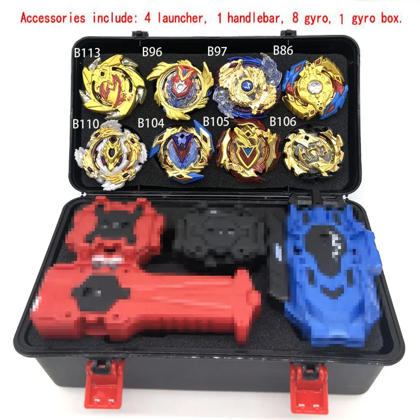 Топы Beyblades Burst набор игрушек Beyblades box Bay blades металлические Fusion Fighting Gyro с пусковым устройством спиннинг Топ BeyBlades Toys - Цвет: 8pcs