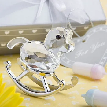

50pcs Crystal rocking horse baby shower baptism party gift present keepsake wa2737