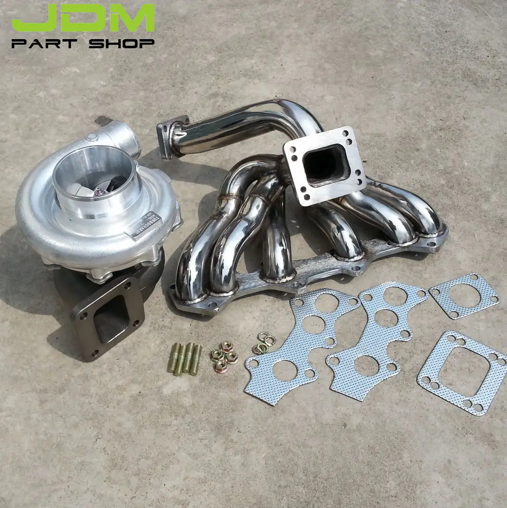Турбокомпрессор Для Toyota Supra 1JZ VVTI JZ турбо выхлопной коллектор + T4 Oil Water AR80|oil oil|manifold