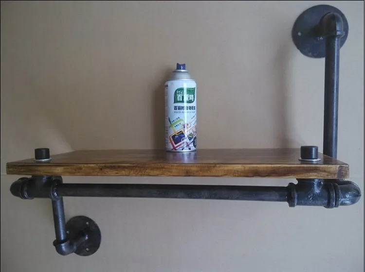 Creative Iron industrial pipe rack wood shelf racks wall rack water