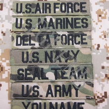 Черные буквы Мультикам пользовательское имя ленты нагрудные ленты услуги ленты Боевой Дух Тактическая Военная Вышивка патч значки