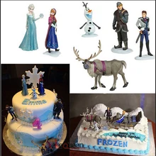 Princesses Toys Cake Topper for Gril Birthday 5pcs Snow White Elsa Ariel Bella Tinker Bell Pvc Action Figure Doll Kids Toys Gift