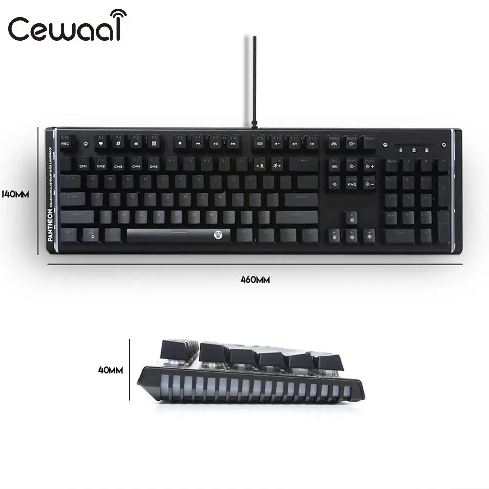 

Durable Mechanical Keyboard Gadget 104keys Keyboard Colorful Exquisite USB Keypad Computer