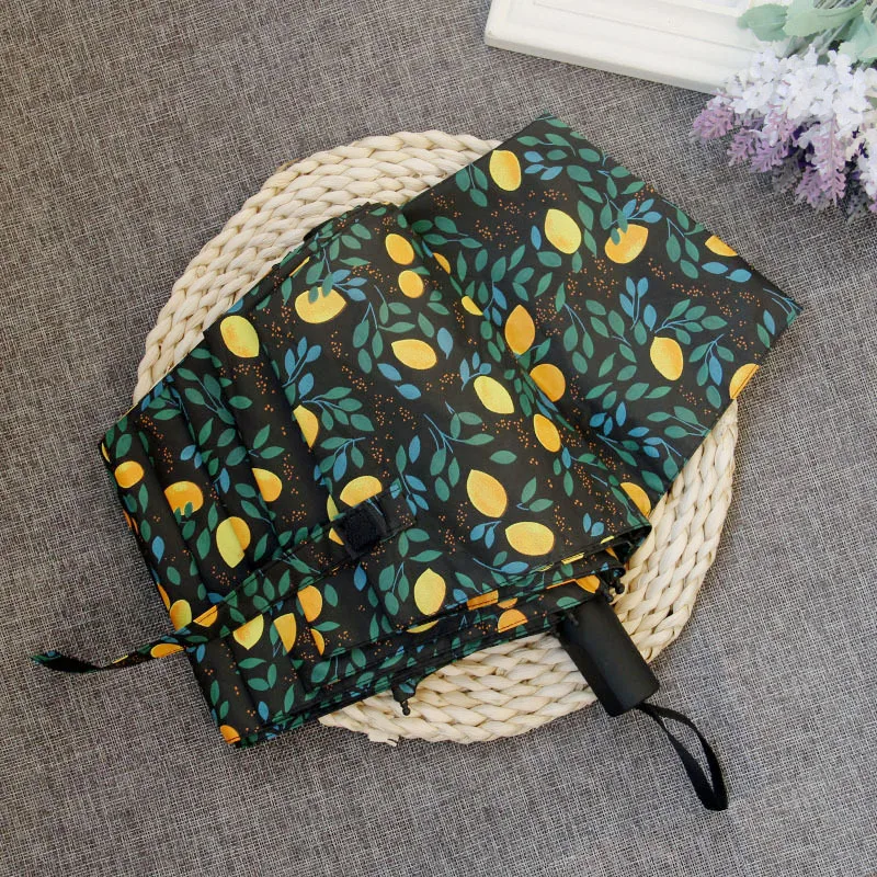 Творческий лимонный наружное зонтик солнечный и дождливый Алюминий сплав складной Зонты зонтик дождь Для женщин
