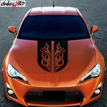 

Car Styling Scroll Flames Graphics Sticker Auto Head Decal Automobile Engine Cover Waterproof Accessories Decor Stickers