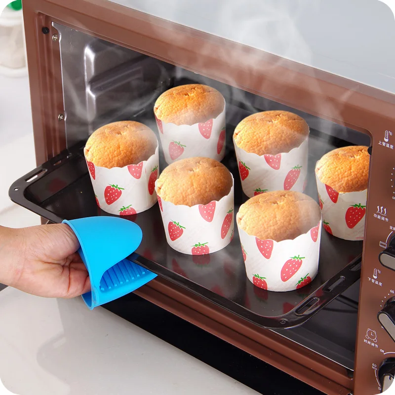 1Pc Silicone Heat Resistant Gloves Clips Insulation Non Stick Anti-slip Pot Bowel Holder Clip Cooking Baking Oven Mitts