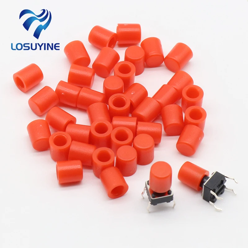 

100pcs/lot Red Plastic Cap Hat for 6*6mm G61 Tactile Push Button Switch Lid Cover Free Shipping