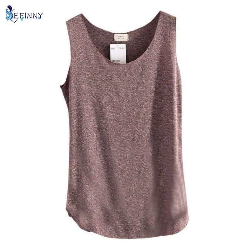 

Women's U-Neck Beach Vest Summer Loose Bamboo Cotton Tops T-Shirt Tee