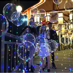 Air БОБО воздушный шар с светодио дный строка светодиодные мигающие огни 18 "Круглый пузырь Свадьба бар вечерние Рождество украшения