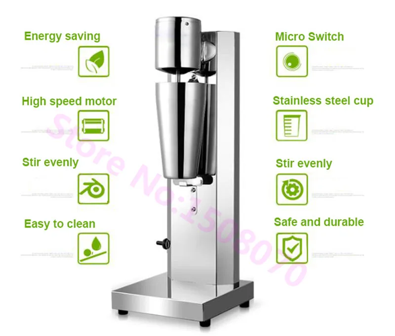 Электрическая мини-машина для молочных коктейлей из нержавеющей стали, автоматическая встряхивание молока, пузырьковый чайный блендер