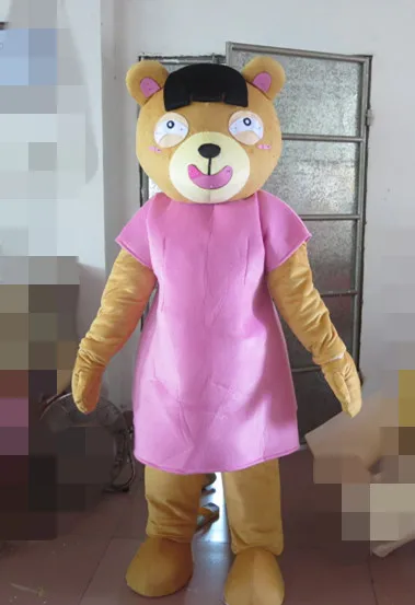 

cosplay costumes Yellow Teddy Bear Pink Mascot Costume for Halloween party