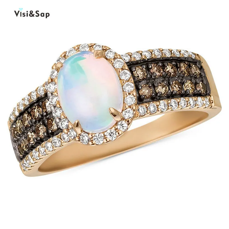

Visisap Retro Multicolor Oval Moonstone Rings for Women Anniversary Gifts Ring Yellow Gold Color Jewelry Manufacturer B1472