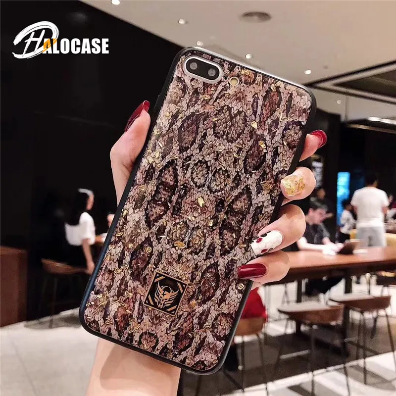 

HALOCASE Bling Phone Case For iPhone X 7 8 6 6S Plus Shiny Patterned Crocodile Peacock Soft TPU Cover For iPhone XS MAX XR Case