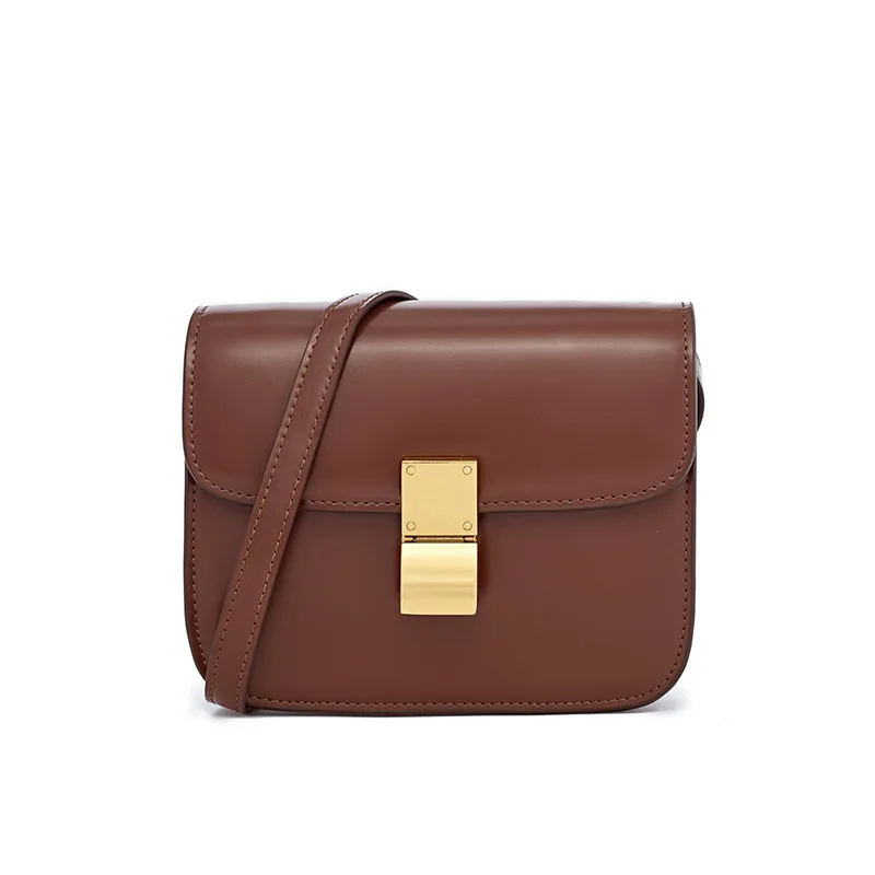 

LOEIL Ladies' small square bag new tide tofu small square bag shoulder slung retro caramel color BOX casual wild women's bag