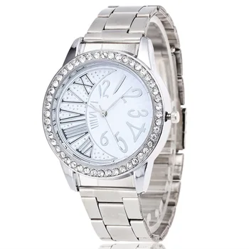 

2018 new half number half scale dial stainless steel strap casual fashion exquisite precision men's quartz watch