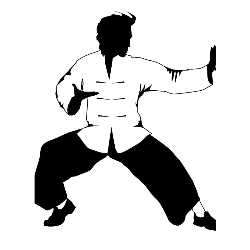 

14.6cm*17.7cm Kung Fu Fighter Decor Motorcycle Car Sticker Vinyl Black/Silver S3-6024