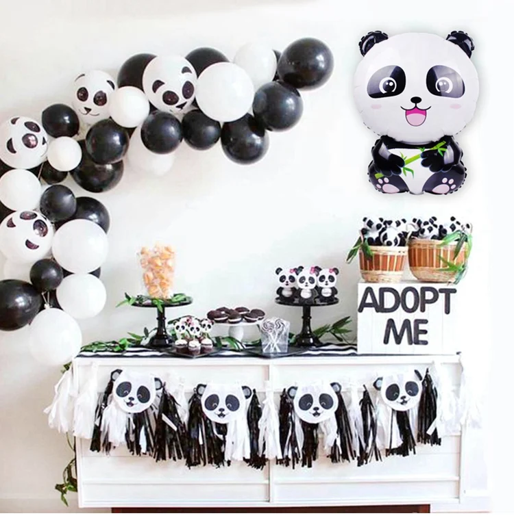 Воздушный шар PATIMATE Panda из фольги для вечеринки в честь Дня Рождения, вечерние шары в джунглях, воздушные шары в виде панды на день рождения, гелиевые шары