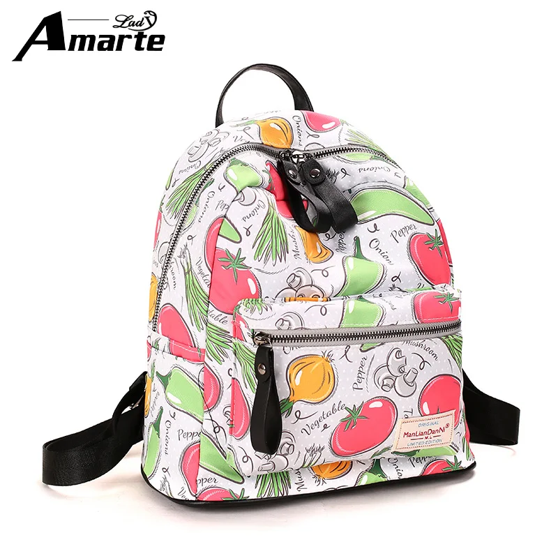 Amarte Для женщин полиэстер рюкзаки Новинка 2017 года милые растительного печатных сумки для модная одежда для девочек повседневные для