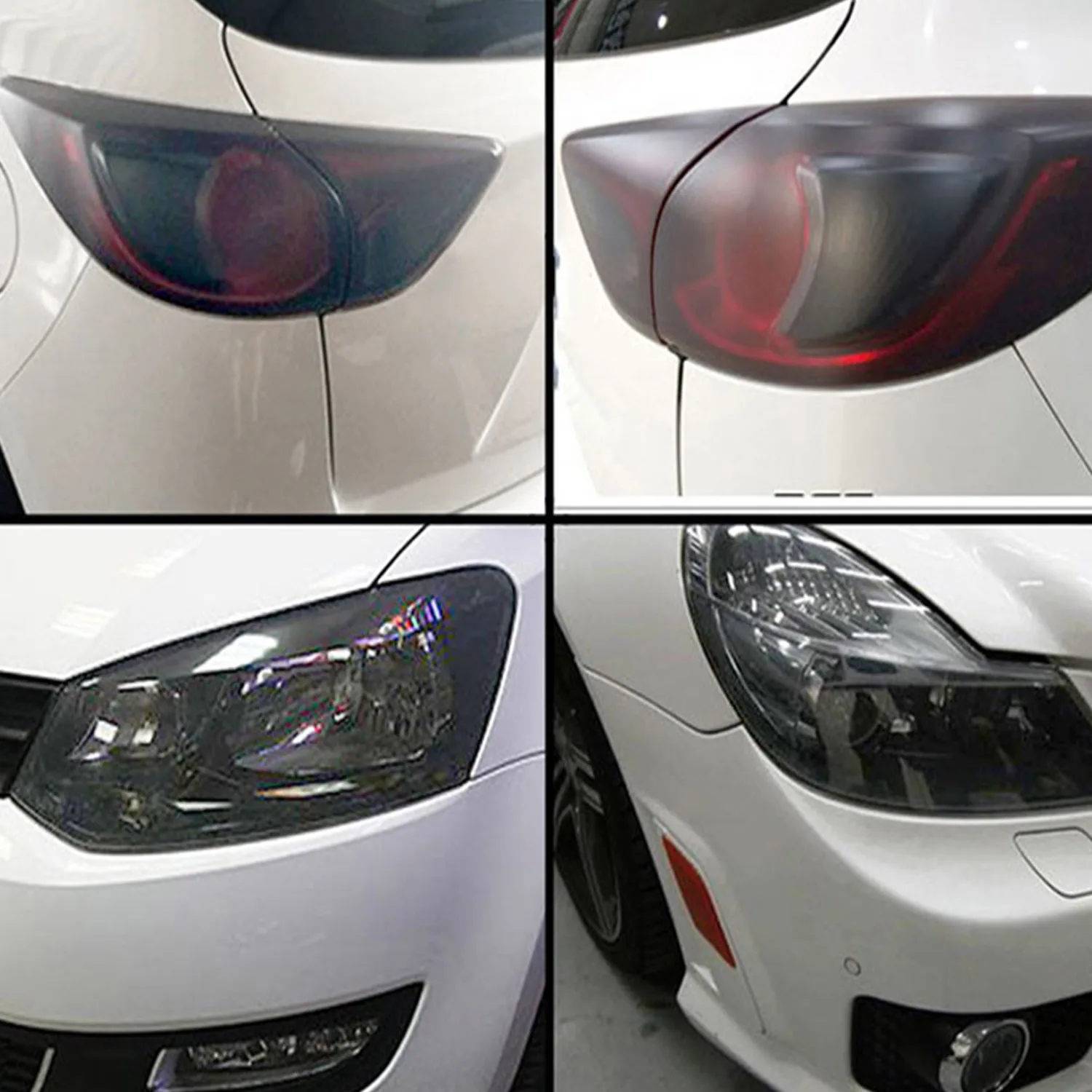 Light Black Tint Film 30x 180cm For Car Fog Tail Head Light Wrap Sticker Vinyl