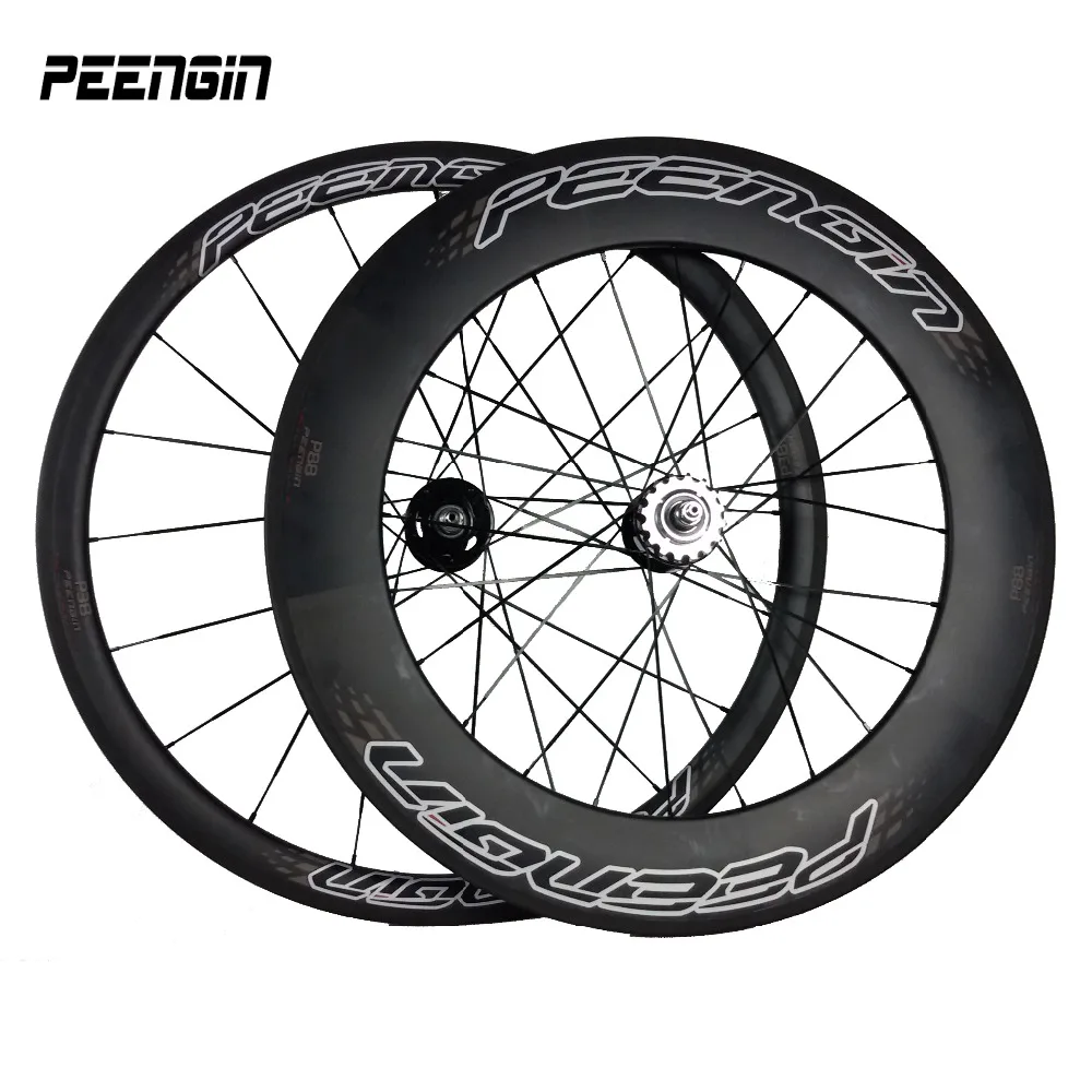 

New Carbon Track Wheelset 38mm 50mm 60mm 88mm Fixed Gear Wheels Single Speed Novatec A165/Powerway T01 Hub Clincher/Tubular Tyre