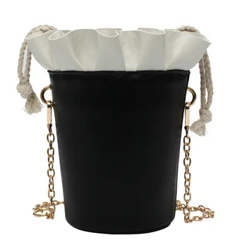 

Women's Bag Fashion Chains Ruffles Bucket Shoulder Purse Messenger schoudertas dames sac a main femme de marque soldes