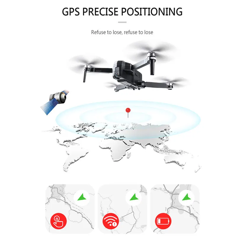 Дрон с GPS SJRC F11 PRO бесщеточный Квадрокоптер Wi Fi FPV 2K камерой 25 минут полета складной