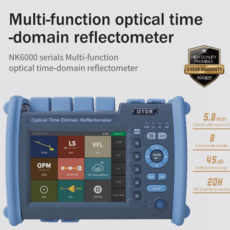 

High Quality OTDR NK6000-SM-1310-1550nm-35/33dB Optical Time Domain Reflectometer with VFL 5MW Optical Power Meter Features