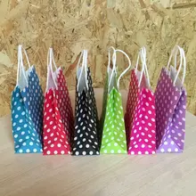 21*15*8 см держатели канцелярские в горошек крафт-бумага подарочная сумка/Открытки для торжеств сумка с ручками школьные принадлежности