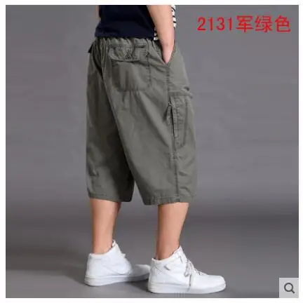 Новинка, летние мужские повседневные свободные тонкие брюки карго длиной до икры, повседневные брюки «бермуды» цвета хаки L-4XL 5XL 6XL - Цвет: 2131 army green