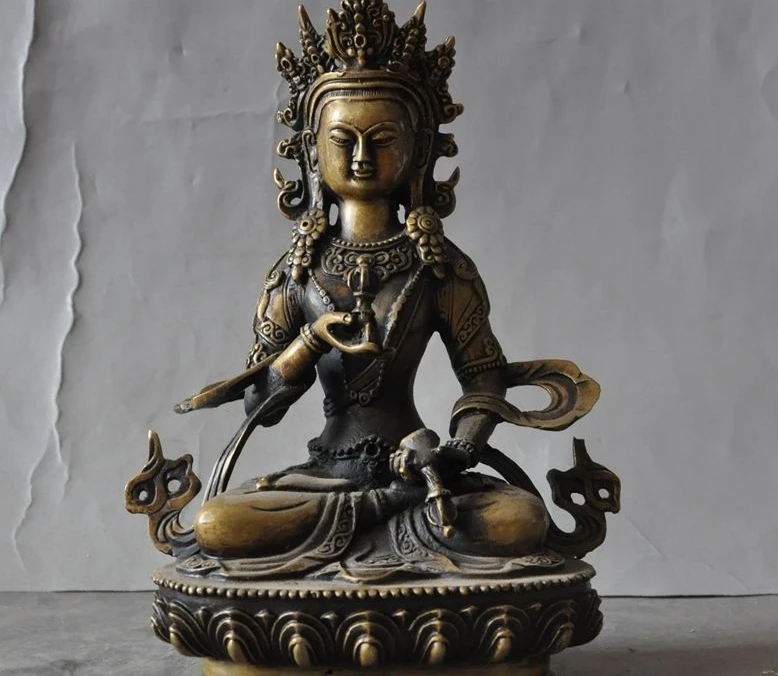 8 "Старый Тибет Буддизм Бронза Ваджрасаттва Бог Богиня Тара Кван-инь Статуя Будды