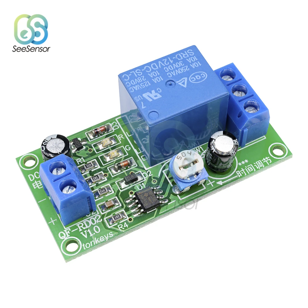 

DC 12V NE555 Time Delay Relay Conduction Trigger Timing Delay Timer Switch Pulse Generation Adjustable Time Delay Relay Module