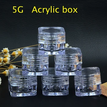 

Free shipping 100pcs 5g Acrylic transparent cream box bottle top grade crystal Cosmetic sample box Eye shadow subpackage Bottle