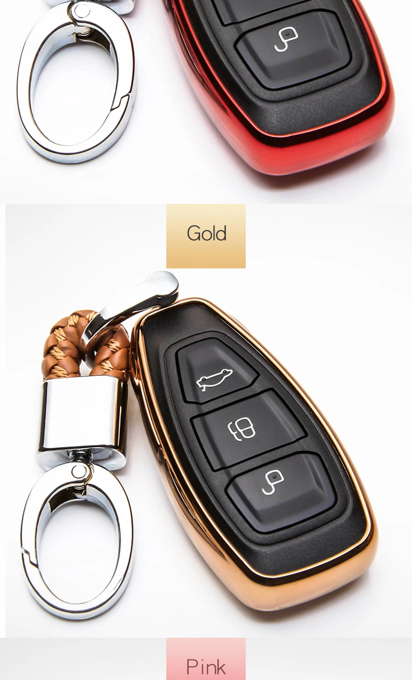 ТПУ чехол для автомобильных ключей для Ford Fiesta ST Fusion MK4 Mondeo Фокус ка S Max Ecosport Galaxy Kuga кольцо для ключей в виде ракушки аксессуары