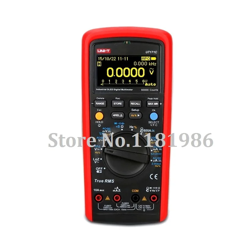 

UNI-T UT171C Industrial True RMS Digital Multimeters Admittance nS Temperature AC LoZ Measure Square Wave Li-Battery USB NCV