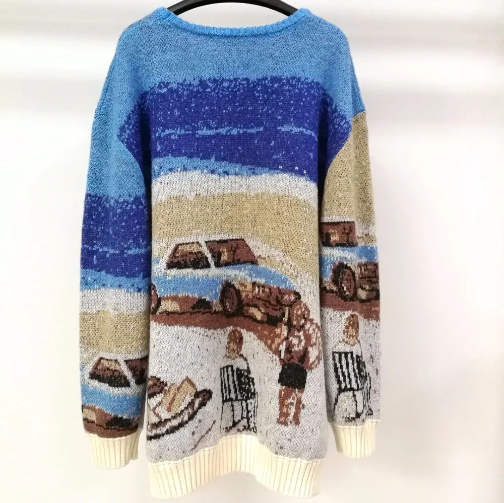 KENVY/Роскошный брендовый женский зимний роскошный свободный жаккардовый свитер с длинными рукавами и пайетками из толстой шерсти и мохера