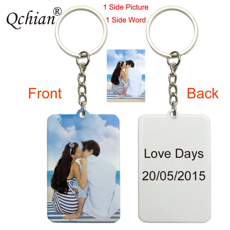 

2018 Custom DIY Tag Photo Keychain Stainless Steel Engraved photograph Keychain Keychain Charm Keyring Jewelry Metal Key Chains