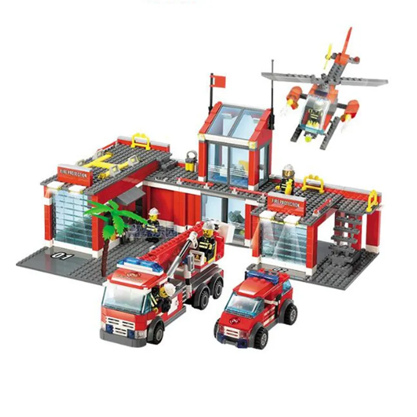 

774pcs Brand Compatible City Fire Station Building Blocks Toy Educational Brick Firefighter Truck Toys Kids Birthday Gift