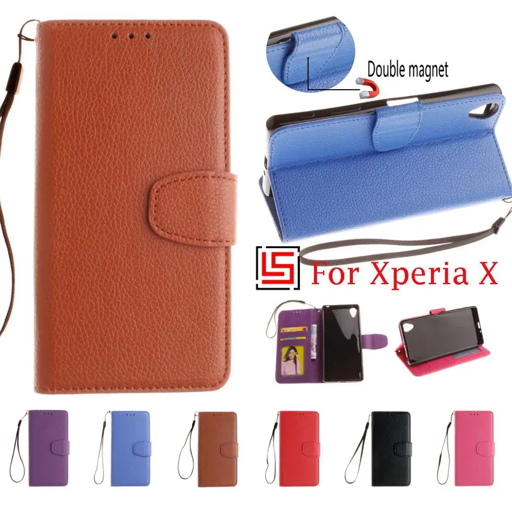 

Luxury Fashion PU Leather Flip Book Wallet Wallt Phone Mobile Cell Case capa coque Cover Bag Cove For Sony Soni Xperia X Purple