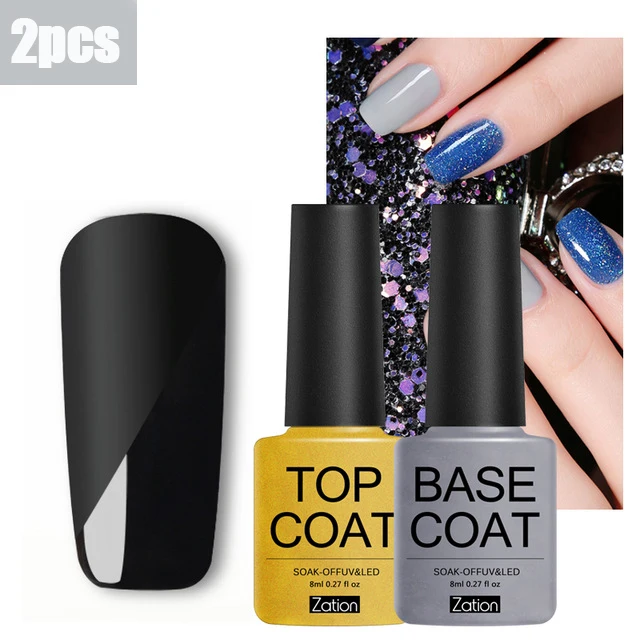base and top coat Набор лаков для кошачьих глаз, 8 мл, для маникюра, личная гигиена, волшебный блеск, сделай сам, для дизайна ногтей, магнитный эффект, блестящий УФ-светодиодный Гель-лак - Цвет: base and top coat