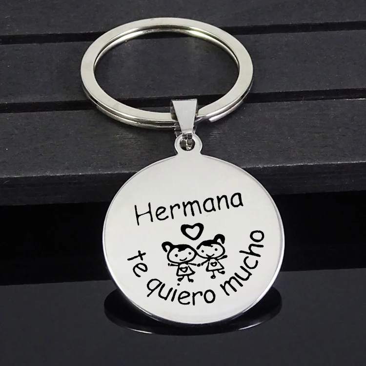 Брелок "Hermana te quiero mucho" Женский брелок из нержавеющей стали ювелирные изделия YP6854