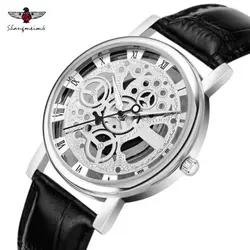 Римские цифры 2018 часы Скелет Для мужчин Лидирующий бренд Роскошные Hollow наручные часы мужской часы кварцевые часы Relogio masculino Montre Homme
