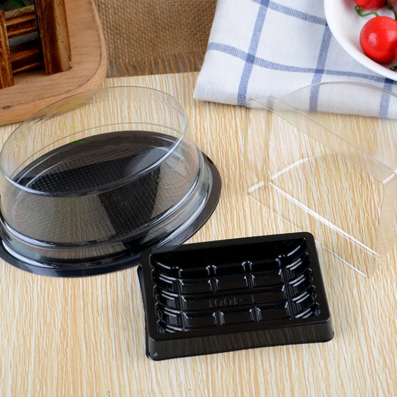 

50set Clear half circle Round clear plastic roll cake containers Plastic Cake cookie package Bakery boxes Baking packaging Case