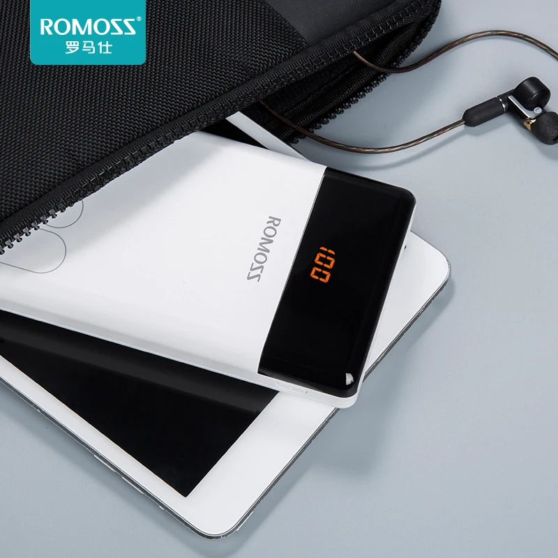  ROMOSS LT20 Power Bank 20000mAh External Battery Backup Power Support Lightning Type-c Micro USB In