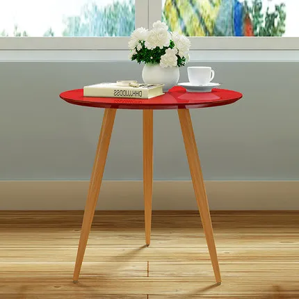 Stylish small household three legs round side table mobile small coffee table dining table leisure angle coffee table simple